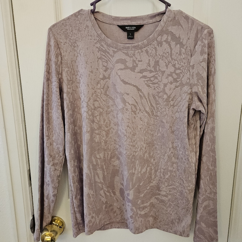 Simply Vera Wang pink long sleeve top size S